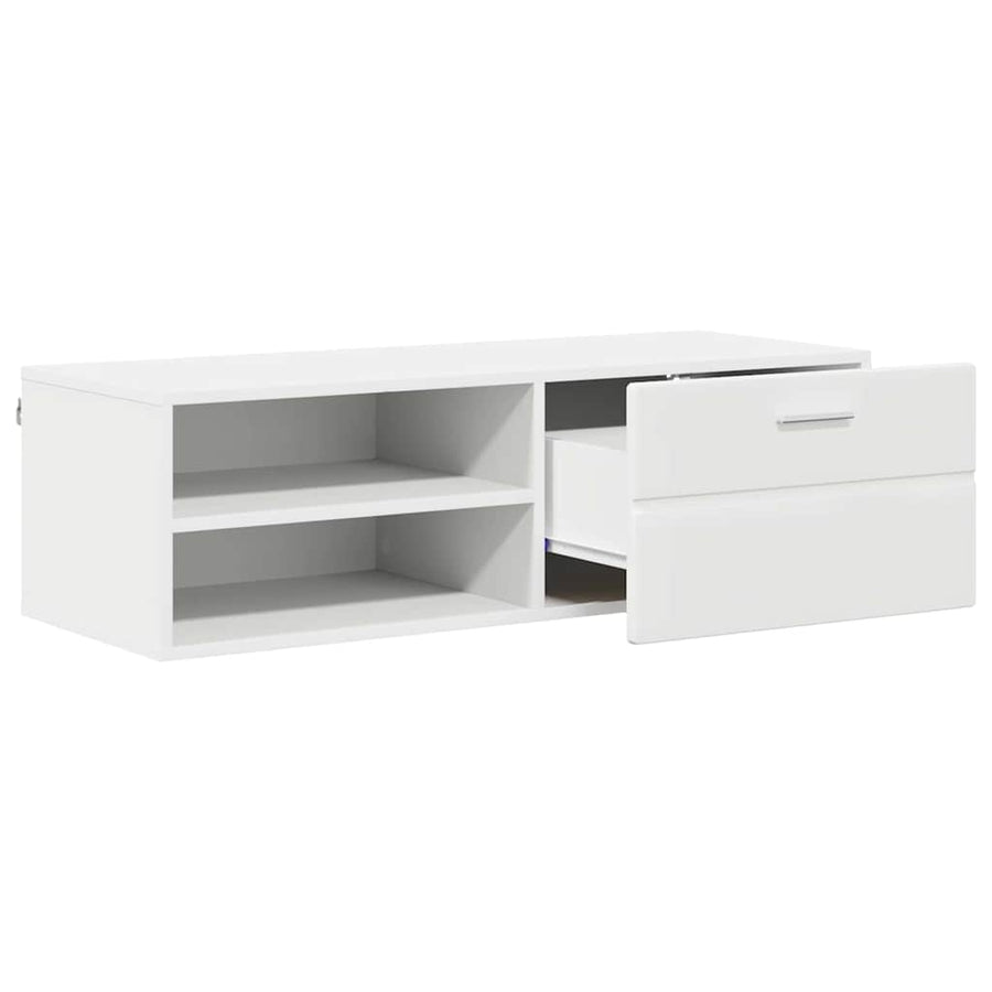 Houten Kast met lade Wit 100,5 x 39 x 30 cm Bewerkt hout