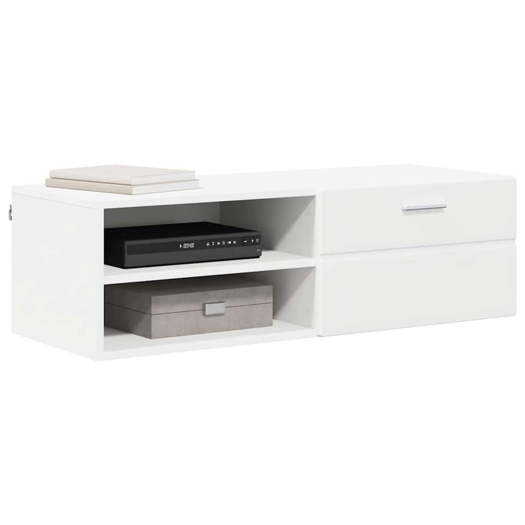 Houten Kast met lade Wit 100,5 x 39 x 30 cm Bewerkt hout
