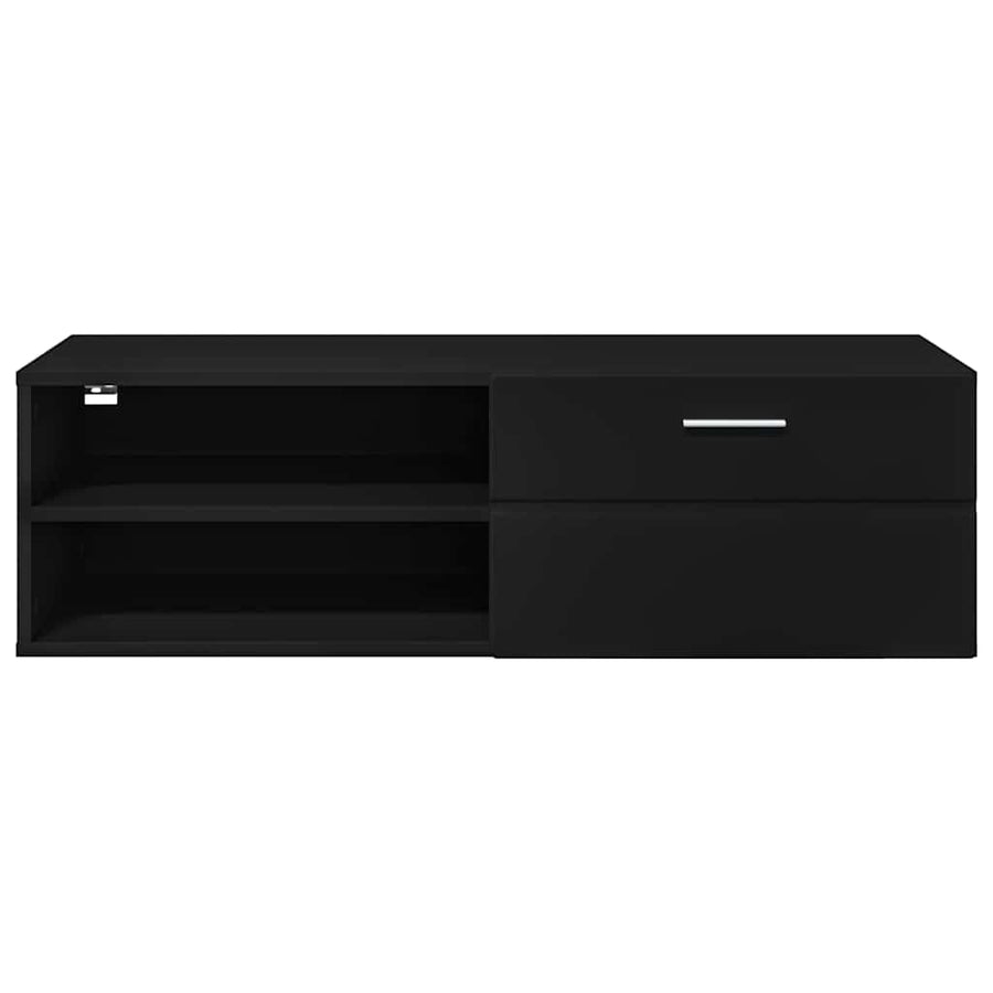 Houten Kast met lade Zwart 100,5 x 39 x 30 cm Bewerkt hout