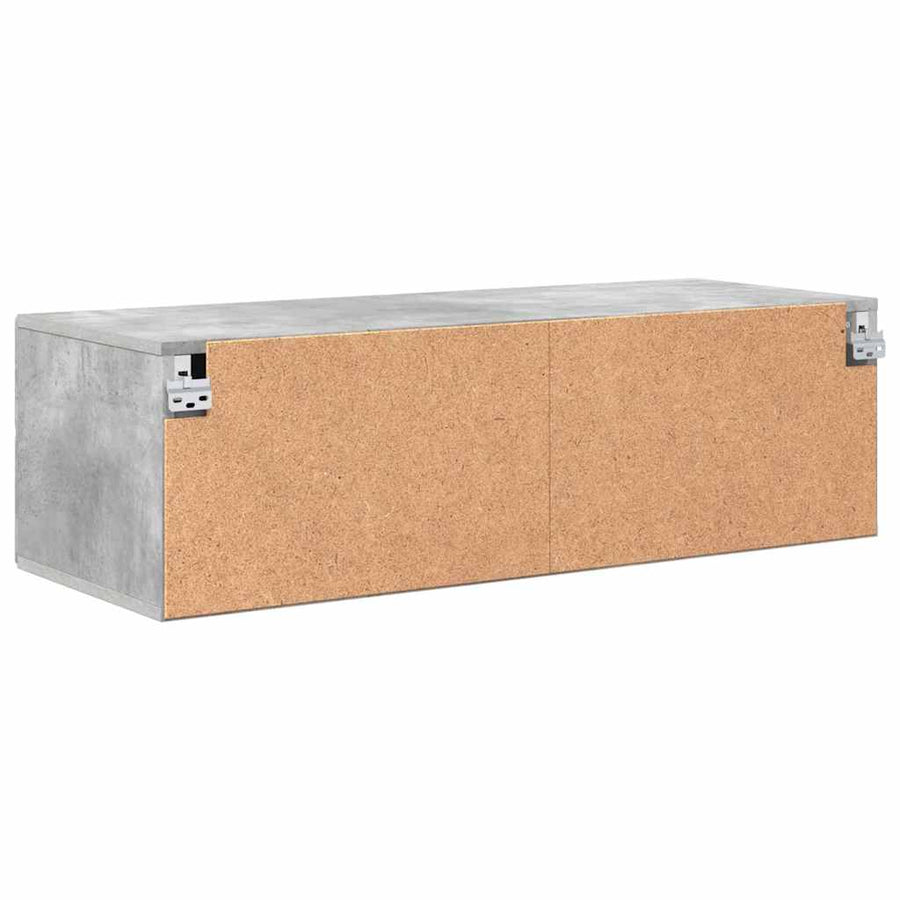 Houten Kast Beton Grijs 100,5 x 39 x 30 cm Bewerkt hout