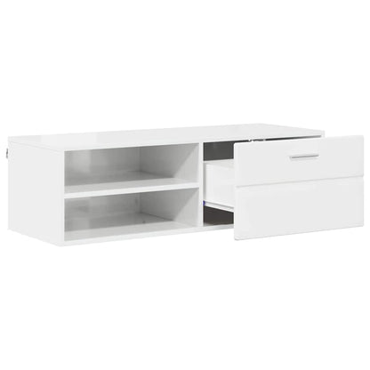Houten Kast Hoogglans wit 100,5 x 39 x 30 cm Bewerkt hout