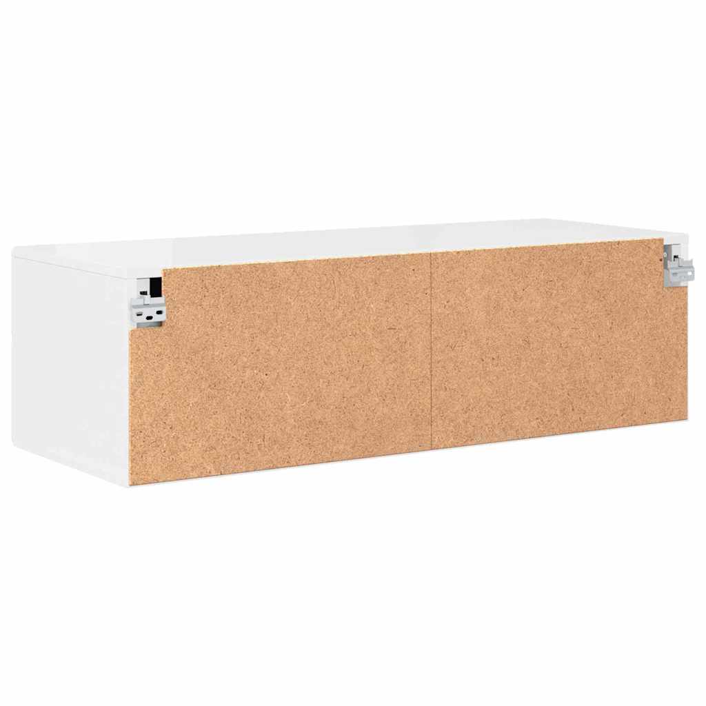 Houten Kast Hoogglans wit 100,5 x 39 x 30 cm Bewerkt hout