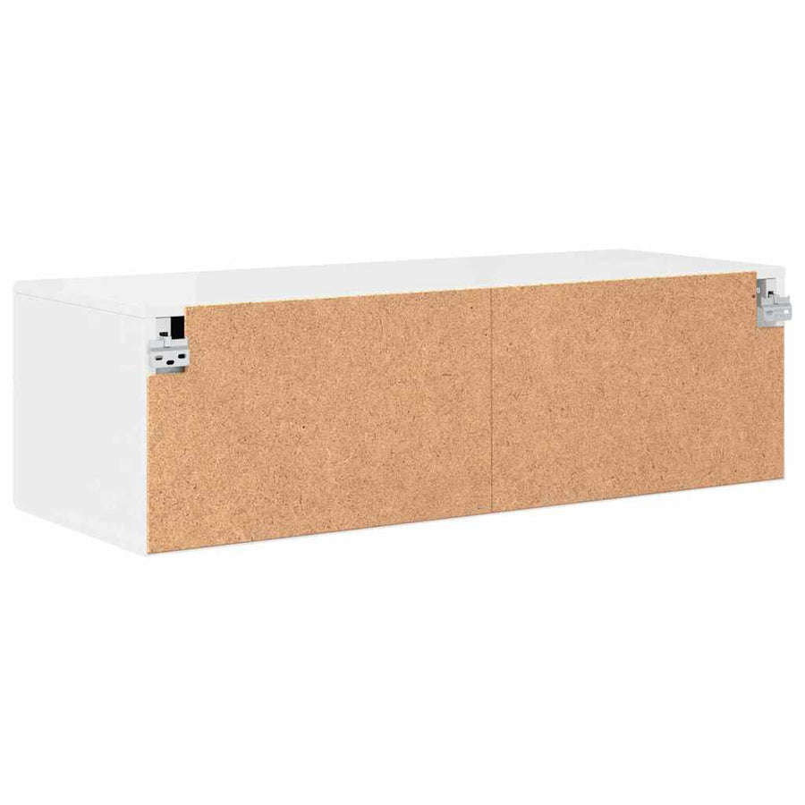 Houten Kast Hoogglans wit 100,5 x 39 x 30 cm Bewerkt hout