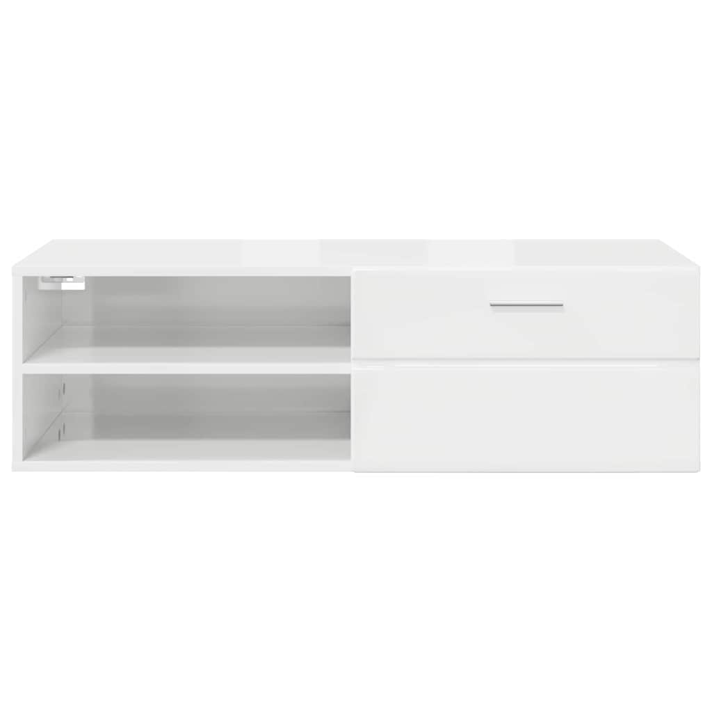 Houten Kast Hoogglans wit 100,5 x 39 x 30 cm Bewerkt hout