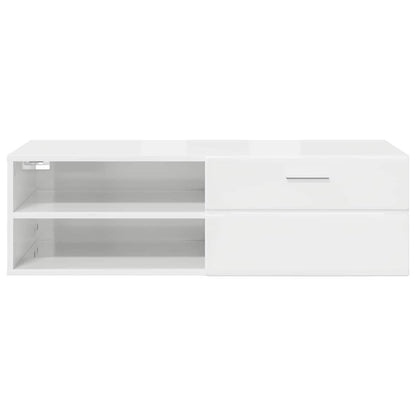 Houten Kast Hoogglans wit 100,5 x 39 x 30 cm Bewerkt hout