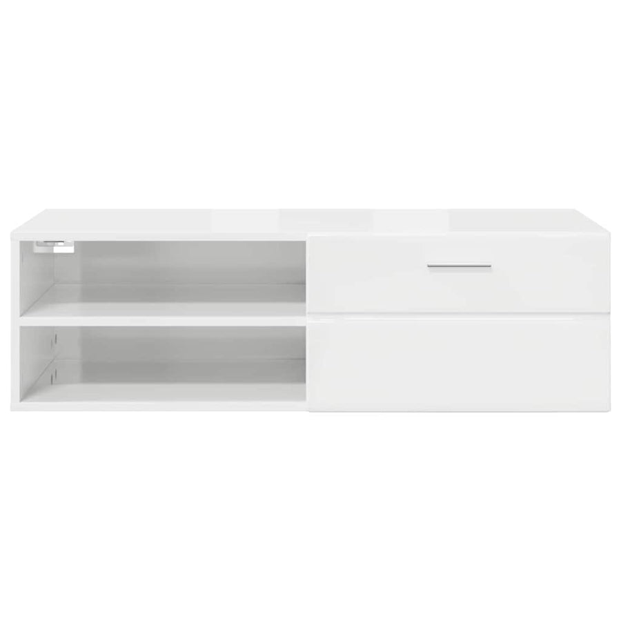 Houten Kast Hoogglans wit 100,5 x 39 x 30 cm Bewerkt hout