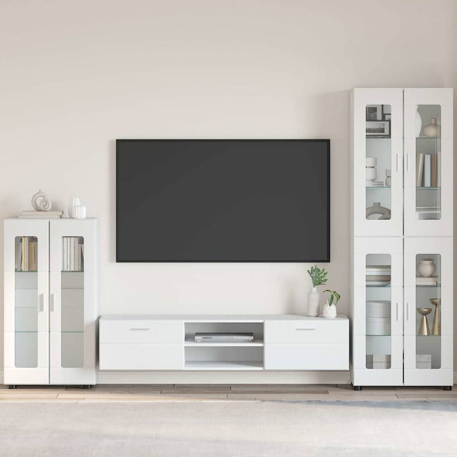 Dressoir met plank Wit 55,5 x 29 x 100 cm Bewerkt hout