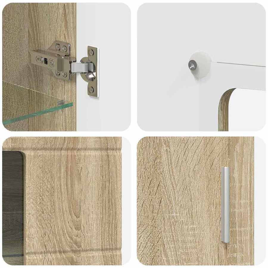 Dressoir met plank Sonoma Eiken 55,5 x 29 x 100 cm Bewerkt hout