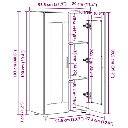 Dressoir met plank Sonoma Eiken 55,5 x 29 x 100 cm Bewerkt hout