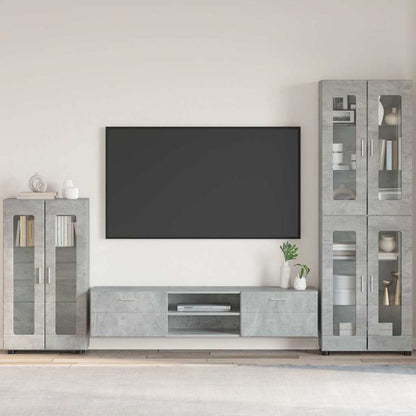 Dressoir met plank Beton Grijs 55,5 x 29 x 100 cm Bewerkt hout