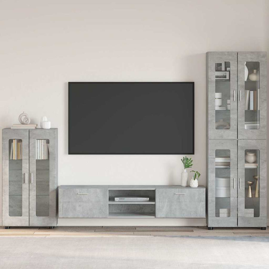 Dressoir met plank Beton Grijs 55,5 x 29 x 100 cm Bewerkt hout