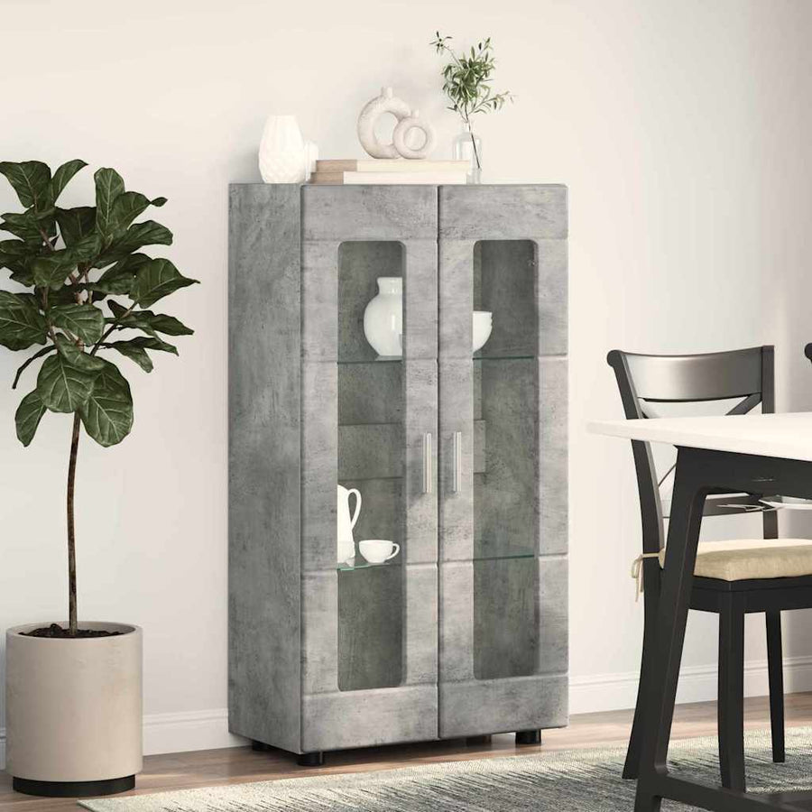 Dressoir met plank Beton Grijs 55,5 x 29 x 100 cm Bewerkt hout