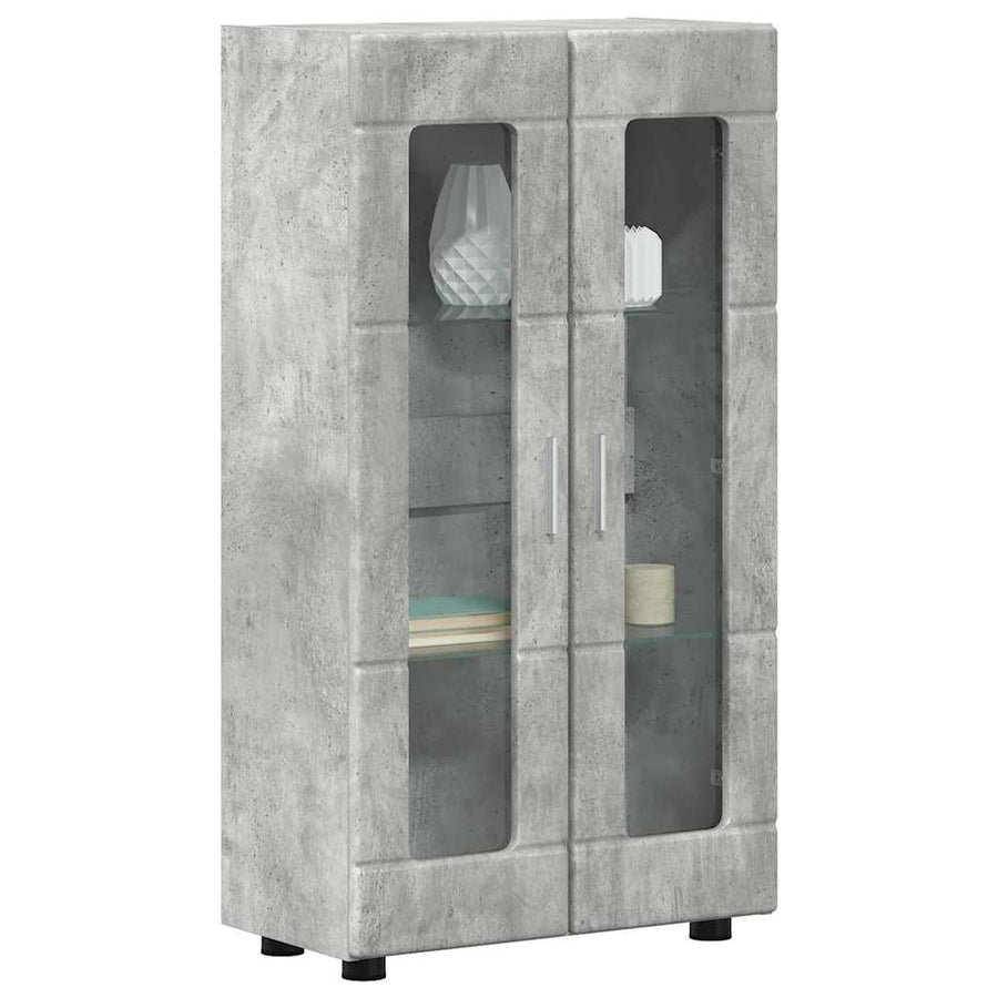 Dressoir met plank Beton Grijs 55,5 x 29 x 100 cm Bewerkt hout