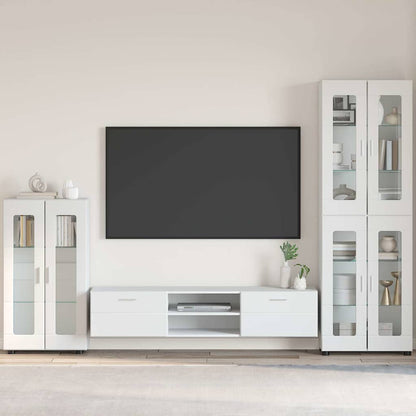 Dressoir Hoogglans wit 55,5 x 29 x 100 cm Bewerkt hout