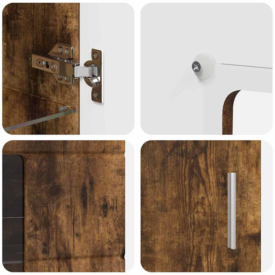Dressoir Gerookt eiken 55,5 x 29 x 100 cm Bewerkt hout