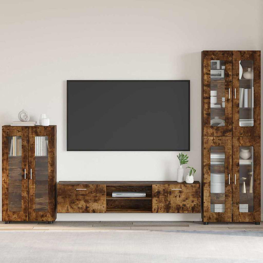 Dressoir Gerookt eiken 55,5 x 29 x 100 cm Bewerkt hout