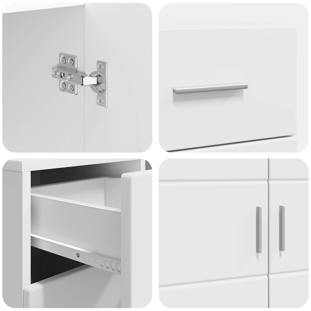 Houten Kast met lade Wit 88,5 x 30,5 x 73 cm Bewerkt hout