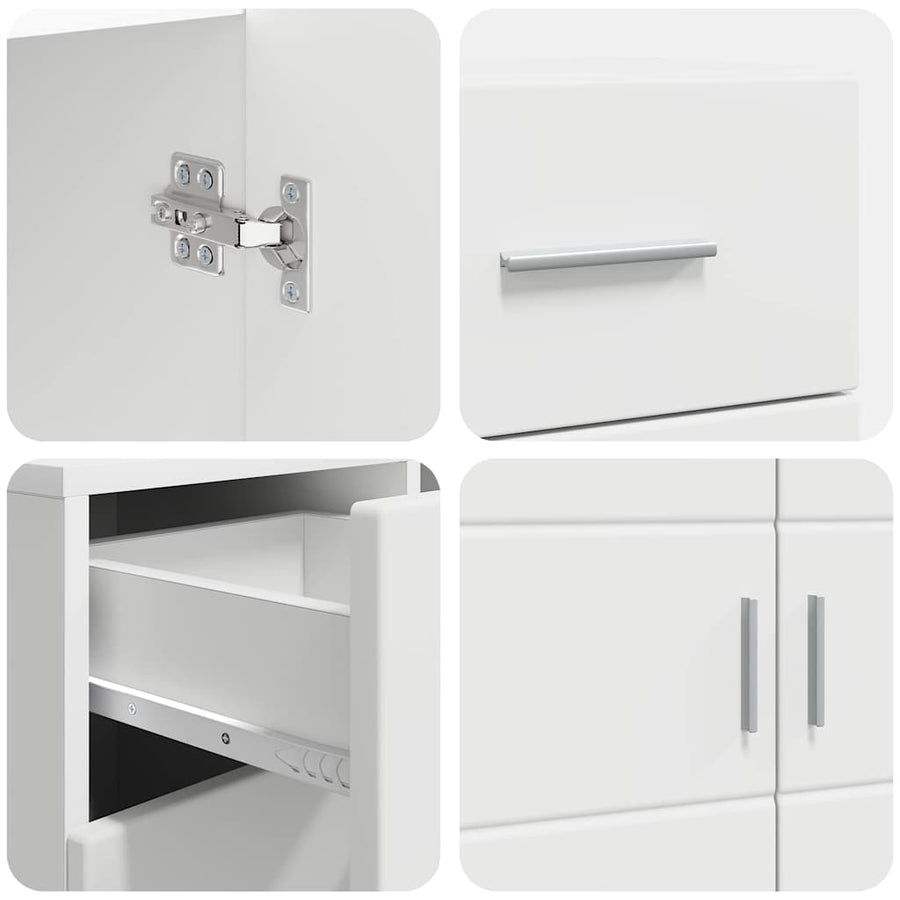 Houten Kast met lade Wit 88,5 x 30,5 x 73 cm Bewerkt hout