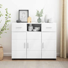 Houten kast met lade 88,5x30,5x73 cm wit bewerkt hout