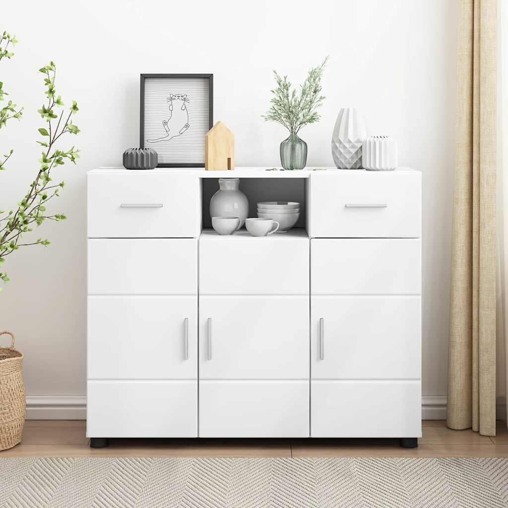 Houten Kast met lade Wit 88,5 x 30,5 x 73 cm Bewerkt hout