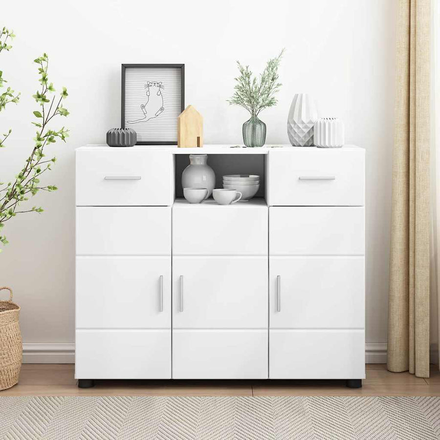 Houten Kast met lade Wit 88,5 x 30,5 x 73 cm Bewerkt hout