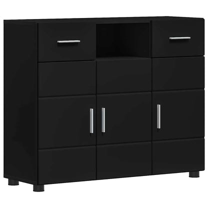 Houten Kast met lade Zwart 88,5 x 30,5 x 73 cm Bewerkt hout