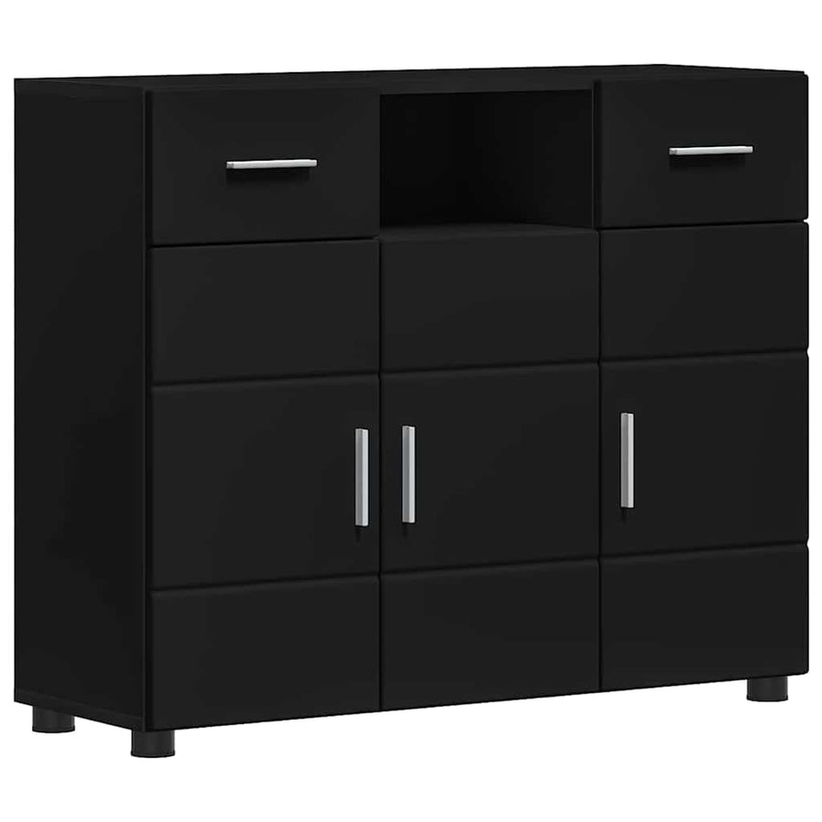 Houten Kast met lade Zwart 88,5 x 30,5 x 73 cm Bewerkt hout