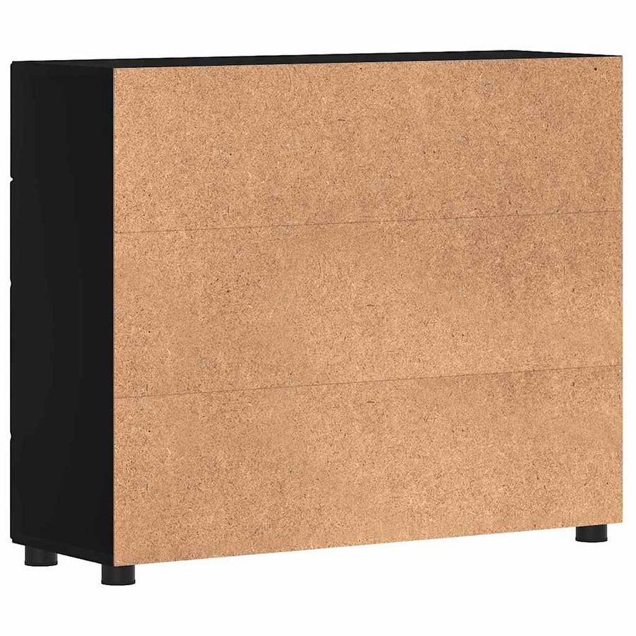 Houten Kast met lade Zwart 88,5 x 30,5 x 73 cm Bewerkt hout