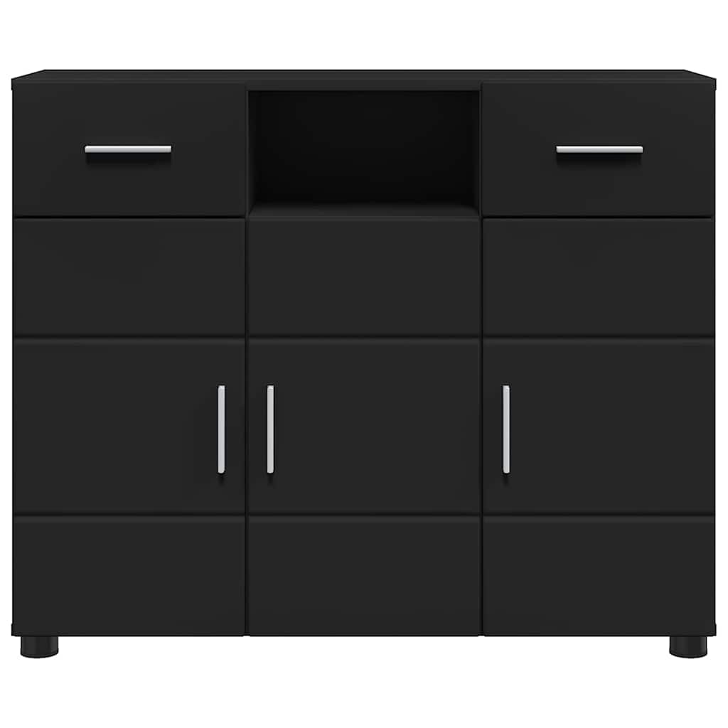 Houten Kast met lade Zwart 88,5 x 30,5 x 73 cm Bewerkt hout