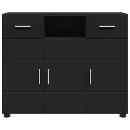 Houten Kast met lade Zwart 88,5 x 30,5 x 73 cm Bewerkt hout