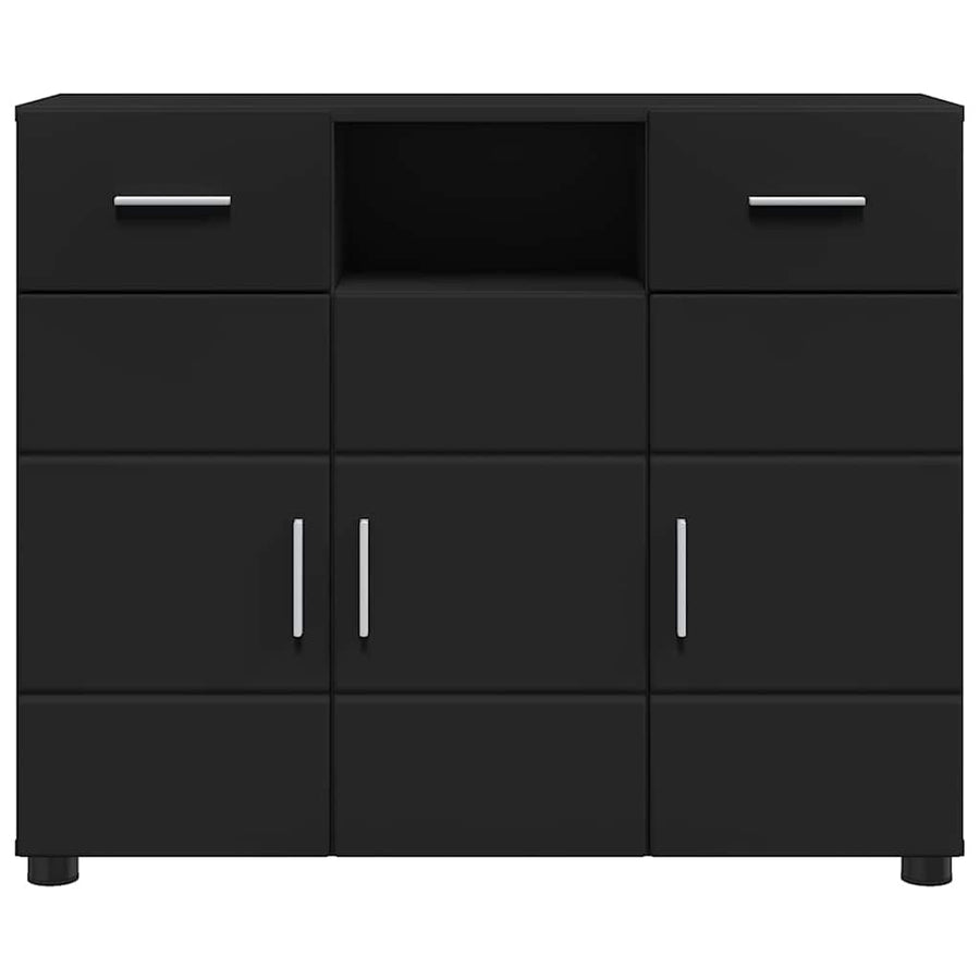 Houten Kast met lade Zwart 88,5 x 30,5 x 73 cm Bewerkt hout