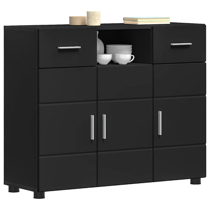 Houten Kast met lade Zwart 88,5 x 30,5 x 73 cm Bewerkt hout