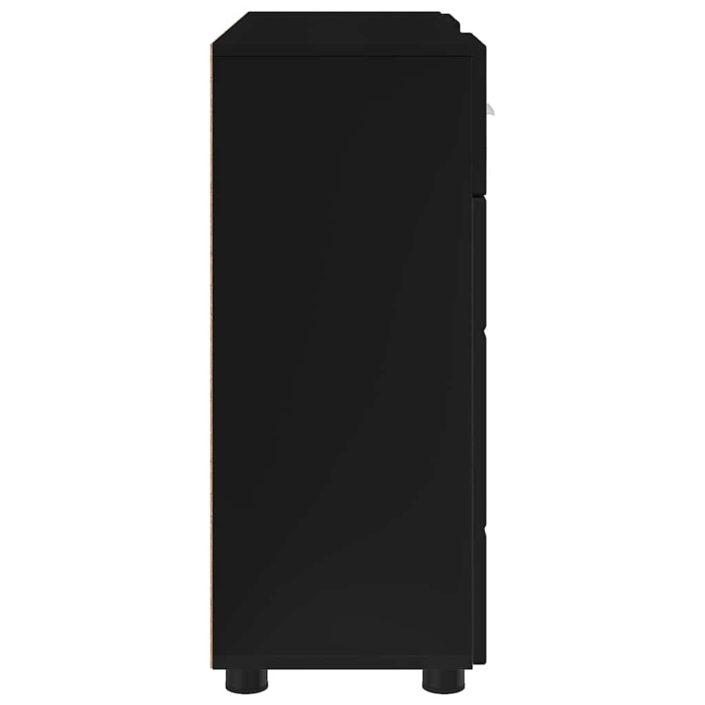 Houten Kast met lade Zwart 88,5 x 30,5 x 73 cm Bewerkt hout