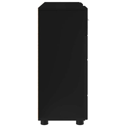 Houten Kast met lade Zwart 88,5 x 30,5 x 73 cm Bewerkt hout