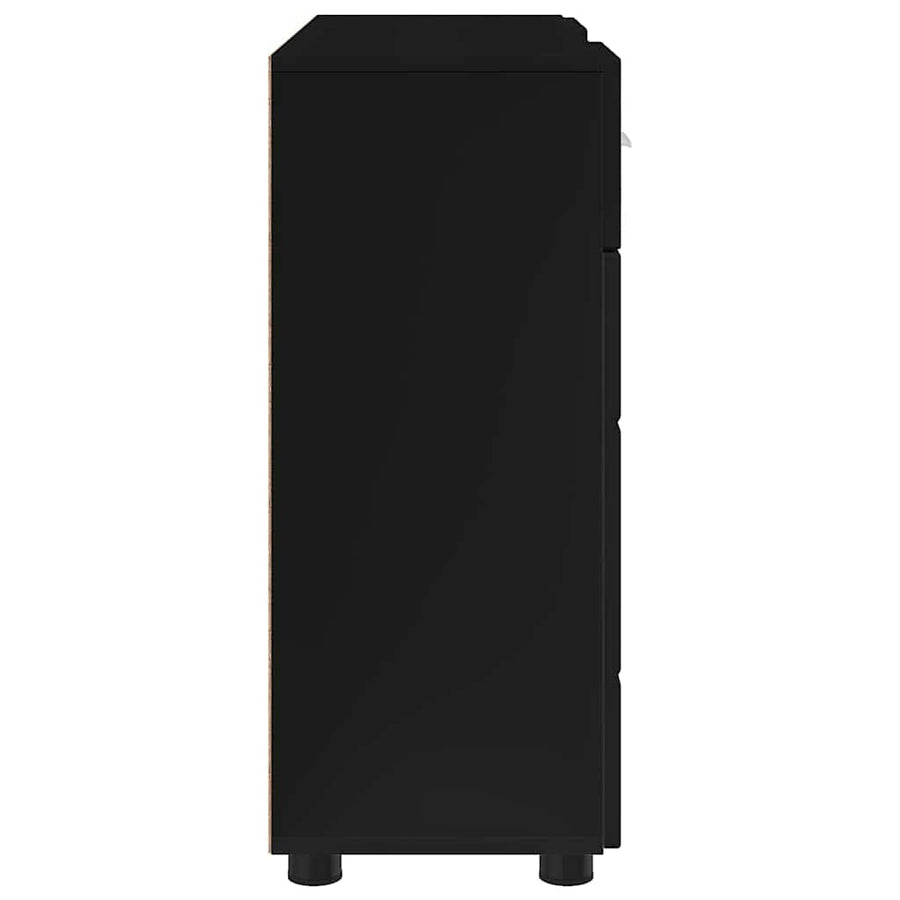 Houten Kast met lade Zwart 88,5 x 30,5 x 73 cm Bewerkt hout