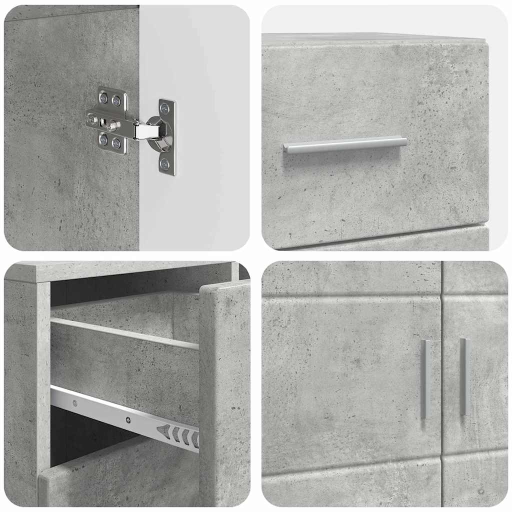 Houten Kast Beton Grijs 88,5 x 30,5 x 73 cm Bewerkt hout