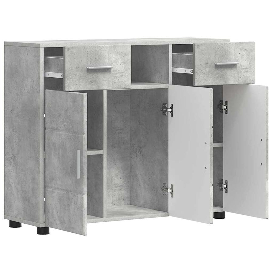 Houten Kast Beton Grijs 88,5 x 30,5 x 73 cm Bewerkt hout