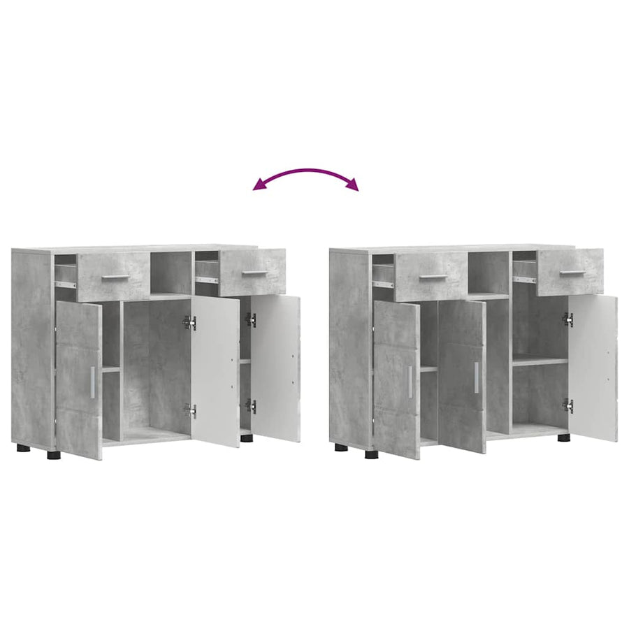 Houten Kast Beton Grijs 88,5 x 30,5 x 73 cm Bewerkt hout