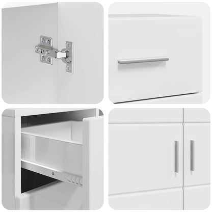 Houten Kast Hoogglans wit 88,5 x 30,5 x 73 cm Bewerkt hout