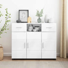 Kast 88,5x30,5x73 cm hoogglans wit bewerkt hout