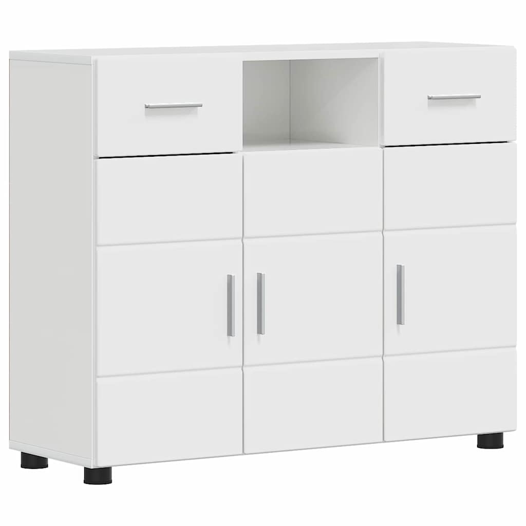 Houten Kast Hoogglans wit 88,5 x 30,5 x 73 cm Bewerkt hout