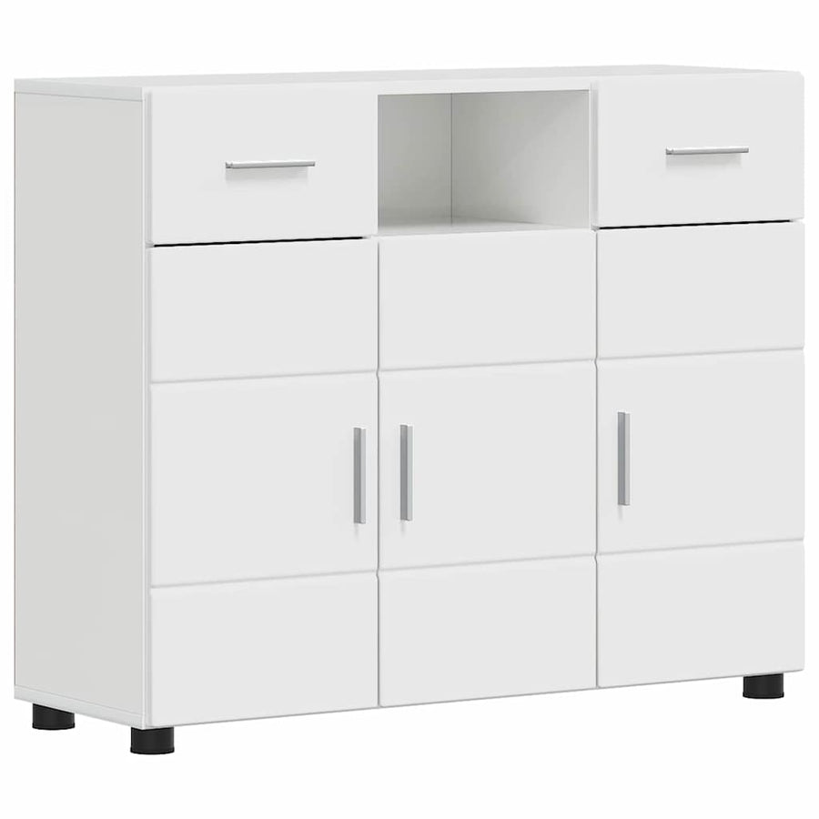 Houten Kast Hoogglans wit 88,5 x 30,5 x 73 cm Bewerkt hout