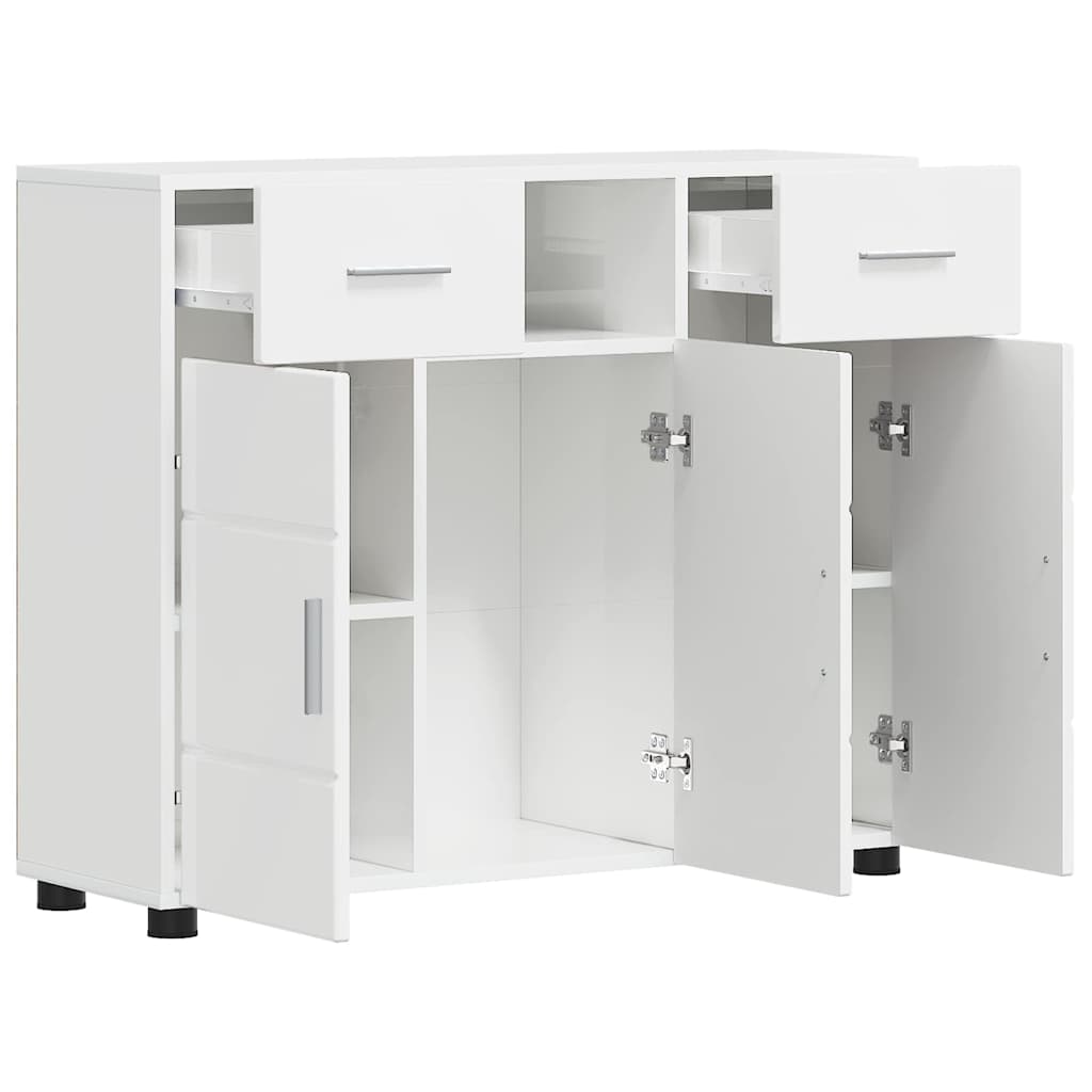 Houten Kast Hoogglans wit 88,5 x 30,5 x 73 cm Bewerkt hout