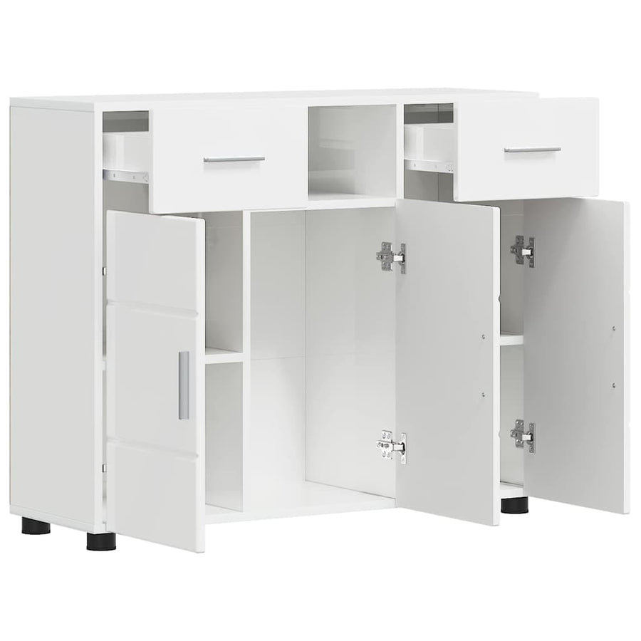 Houten Kast Hoogglans wit 88,5 x 30,5 x 73 cm Bewerkt hout