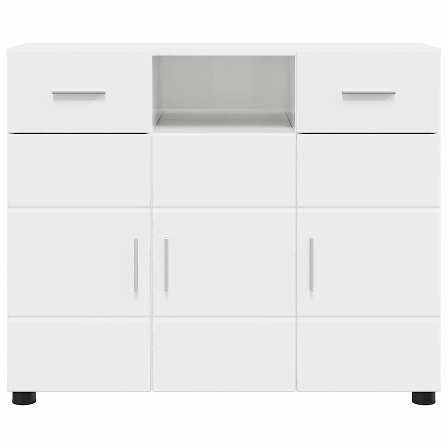Houten Kast Hoogglans wit 88,5 x 30,5 x 73 cm Bewerkt hout
