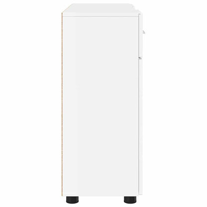 Houten Kast Hoogglans wit 88,5 x 30,5 x 73 cm Bewerkt hout
