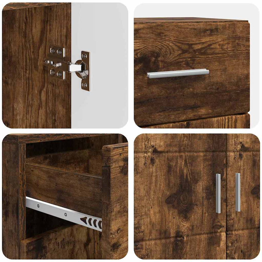 Houten Kast Gerookt eiken 88,5 x 30,5 x 73 cm Bewerkt hout