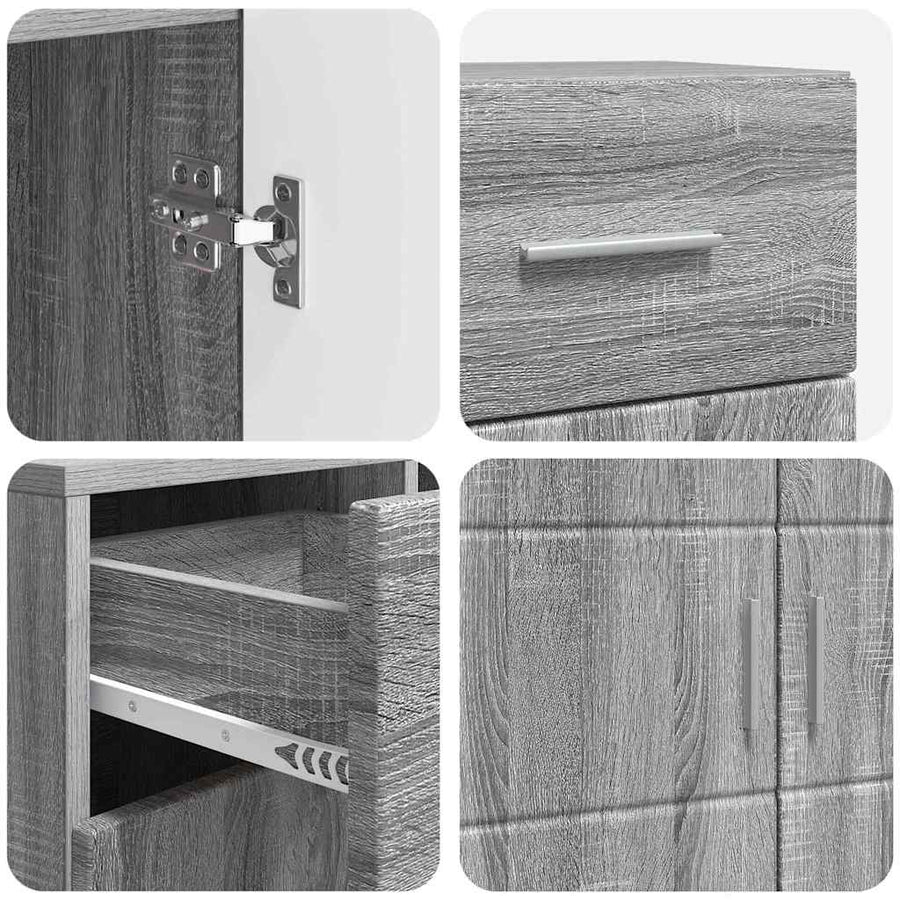 Houten Kast Grijs Sonoma 88,5 x 30,5 x 73 cm Bewerkt hout
