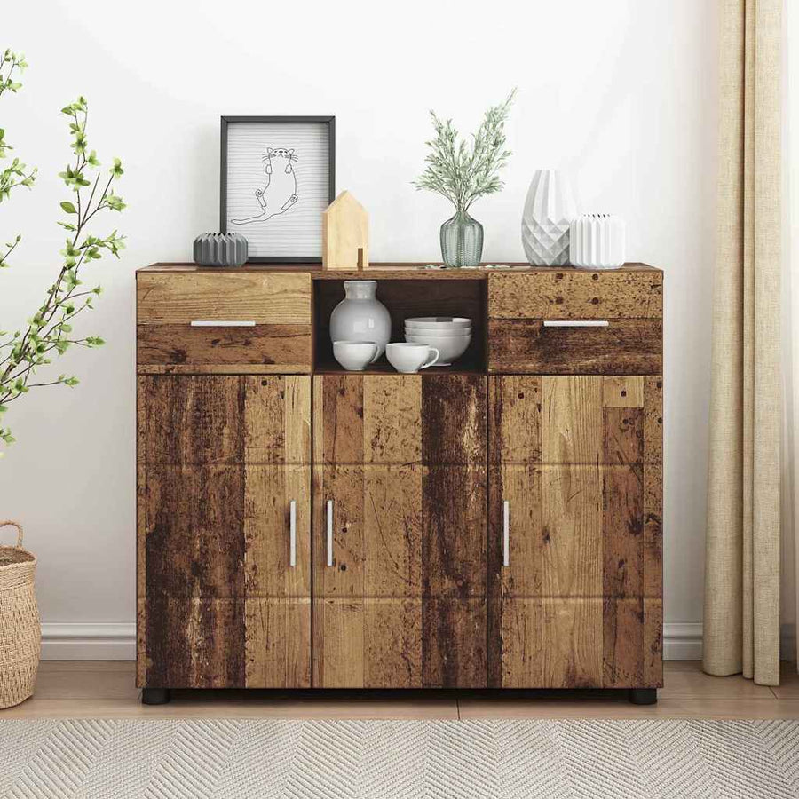 Houten Kast met lade Oudhout 88,5 x 30,5 x 73 cm Bewerkt hout