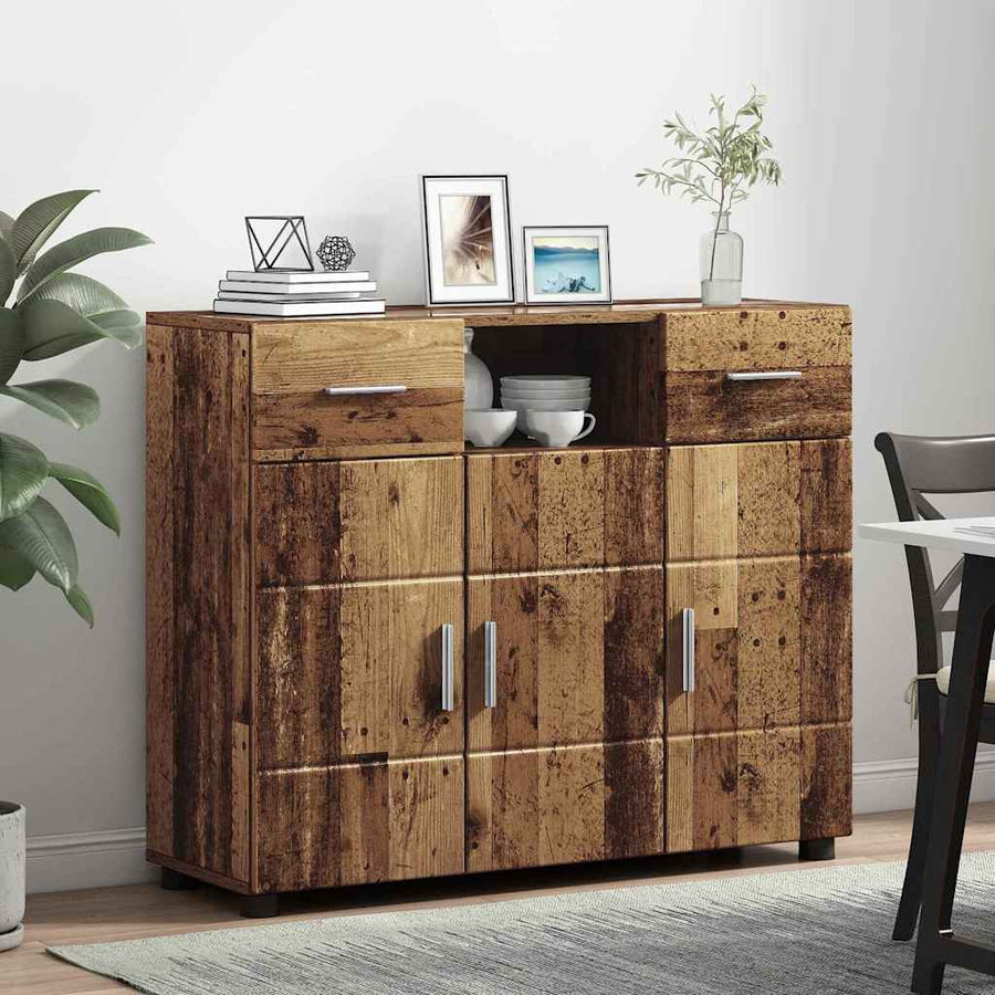 Houten Kast met lade Oudhout 88,5 x 30,5 x 73 cm Bewerkt hout